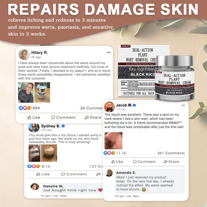 🎁ODALIT™ Black Rice Skin Repair Essence Cream ⚕️ FDA Certified (Removes warts and skin growths, improves keratin buildup and seborrheic dermatitis, follicular keratosis, age spots, and bruising)