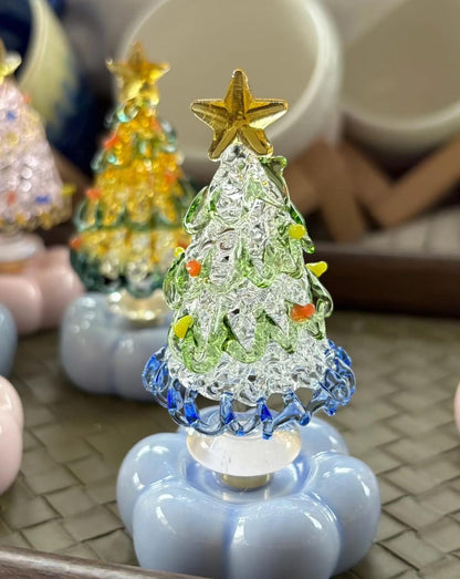 Handblown Glass Rotating Christmas Tree Ornament | Magical Holiday Decor for Your Home