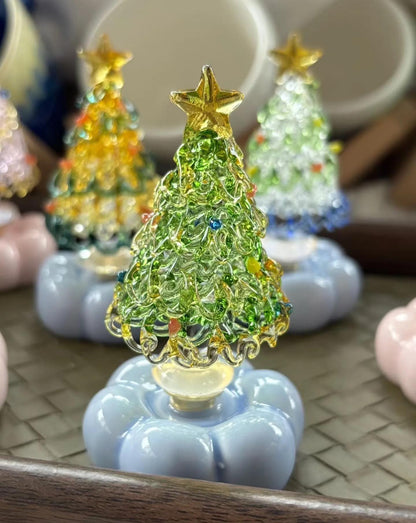 Handblown Glass Rotating Christmas Tree Ornament | Magical Holiday Decor for Your Home