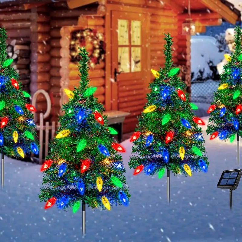 🎄Christmas Flash Deal 🎁 65% OFF✨ 4-in-1 Aurora Haven Solar Powered Christmas Tree 🎄(75cm H / 2.5 ft approx.)