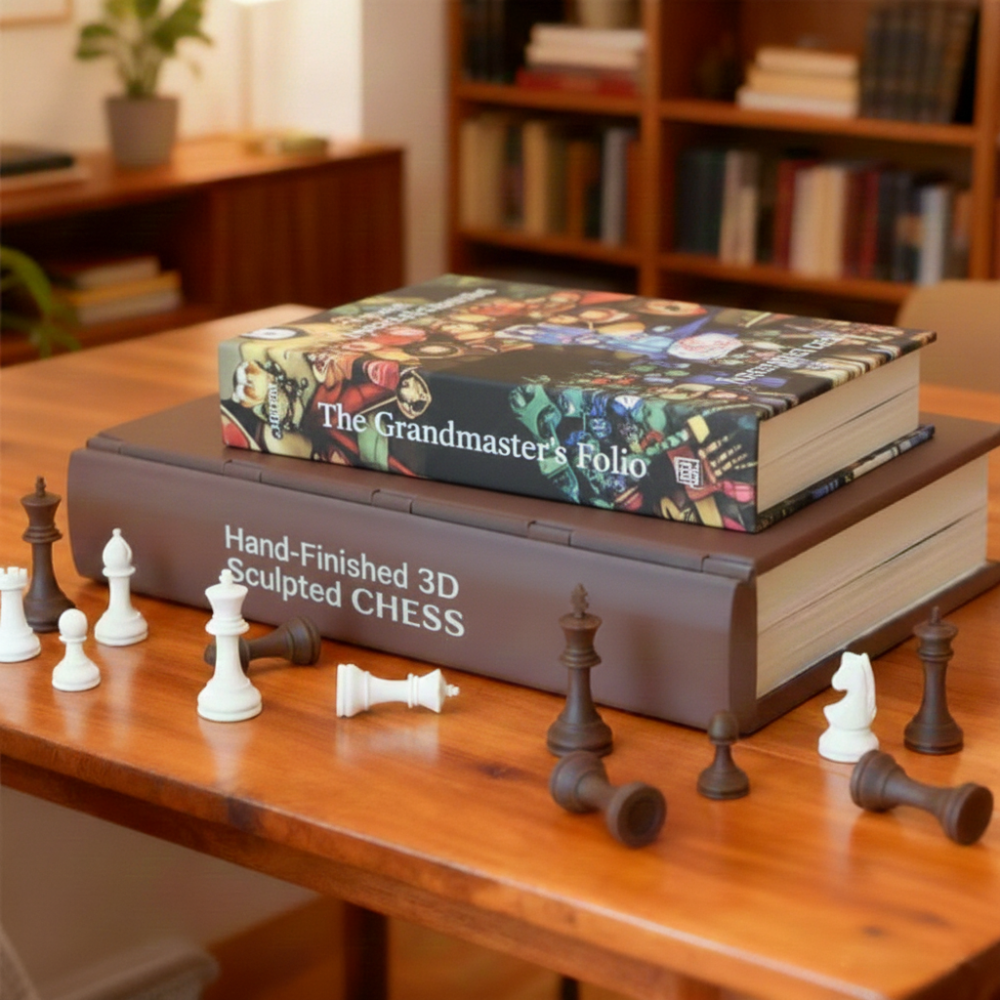 The Grandmaster’s Folio: Hand-Finished 3D Sculpted Chess