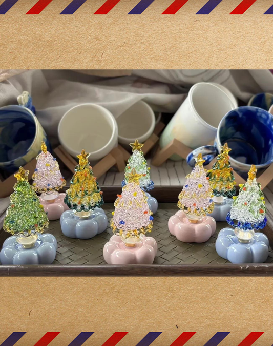 Handblown Glass Rotating Christmas Tree Ornament | Magical Holiday Decor for Your Home